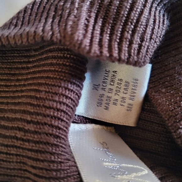 Vintage Studioworks Short-sleeved Knit Turtleneck Brown Womens Size XL - Picture 7 of 7